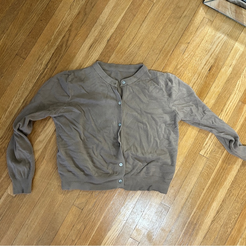 light brown cardigan